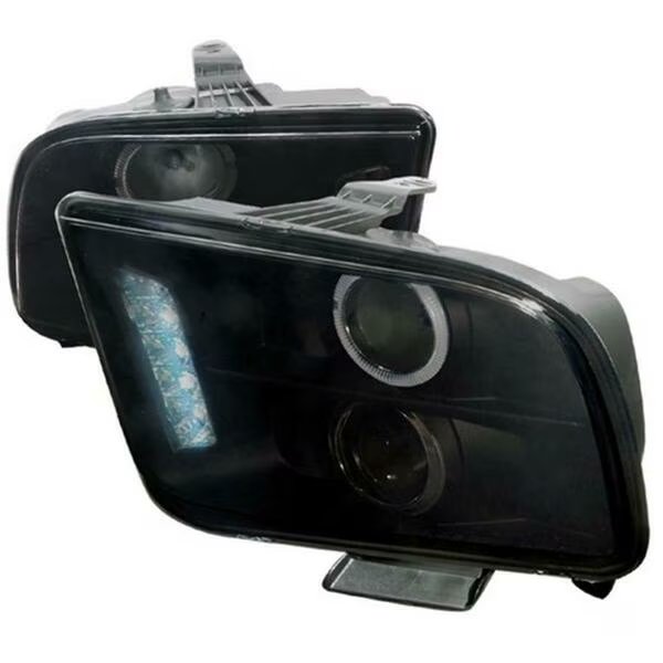 Halo LED Projector Headlight for 05 to 09 Ford Mustang, Smoke - 11 x 18 x 25 in., Overtime, Mfr#: OV126235